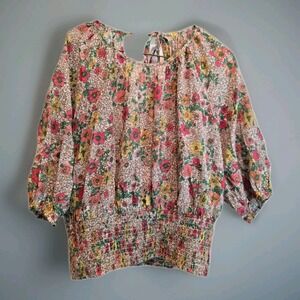 Sundays Womens‎ S Ada Puff Sleeve Elastic Waist in Wallflower Size XS